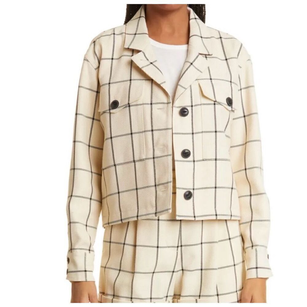 Rag & Bone Jessie windowpane checkered shirt jacket size medium new without tags